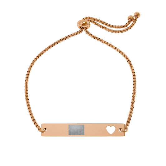 Engravable Heart Cutout Bar Bracelet — Heart Patient Alert